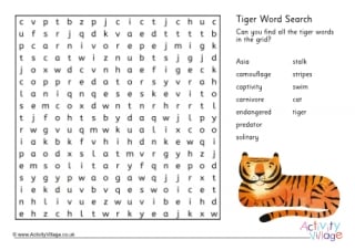 Tiger Word Search