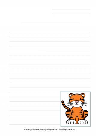 Tiger writing page