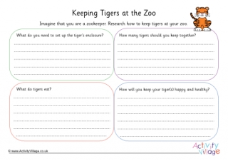 Tiger Zookeeper Worksheet