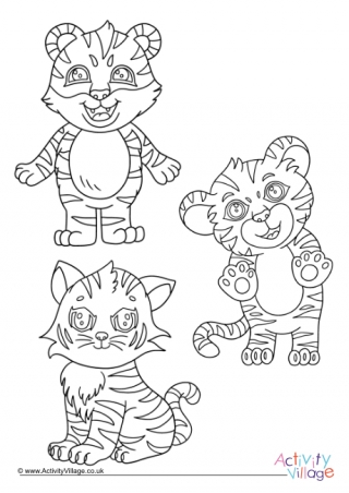 Tigers Colouring Page 2