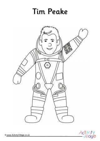 Tim Peake Colouring Page