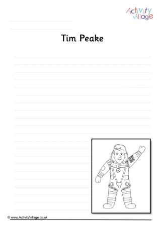 Tim Peake Writing Page