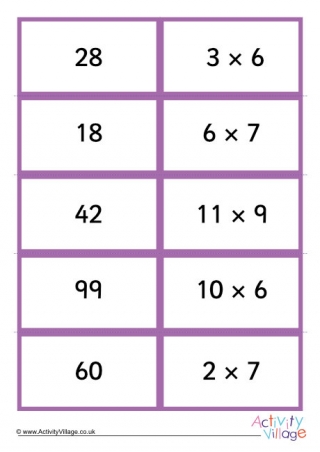 Times Table Dominoes Stage 3