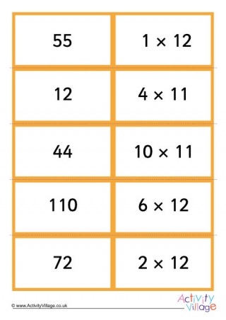 Times Table Dominoes Stage 4