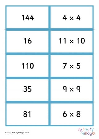 Times Table Dominoes Stage 5