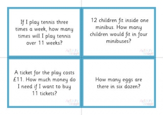 Times Tables Story Sums 4