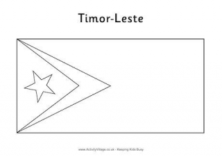 Timor Leste Flag Colouring Page
