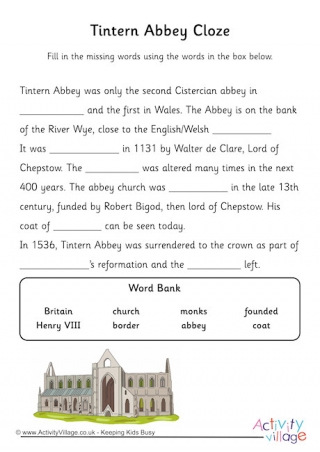 Tintern Abbey Cloze