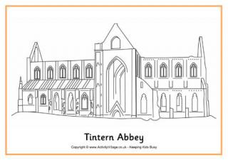 Tintern Abbey Colouring Page