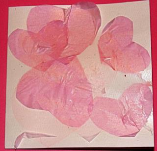 Tissue Paper Hearts Card
