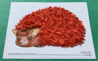 Tissue Paper Hedgehog Craft