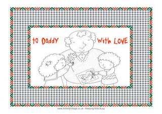 To Daddy with Love Colouring Page