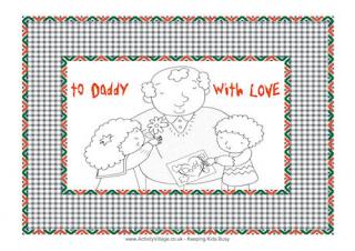 To Daddy with Love Colouring Page