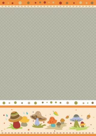 Toadstool Border Scrapbook Paper
