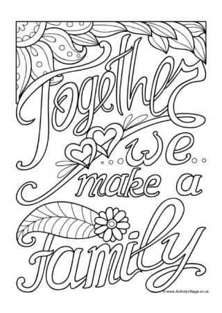 Together We Make A Family Colouring Page