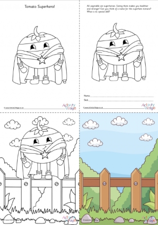 Tomato Superhero Colouring Set