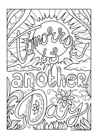 Tomorrow Is Another Day Colouring Page