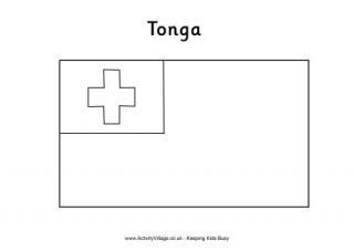 Tonga Flag Colouring Page