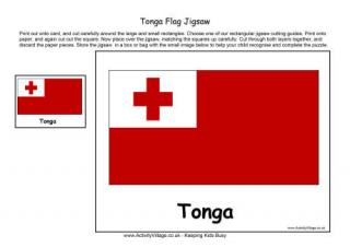 Tonga Flag Jigsaw