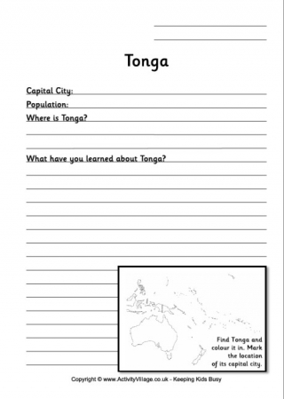 Tonga Worksheet