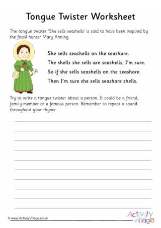 Tongue Twister Worksheet