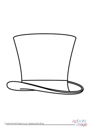 Top Hat Colouring Page
