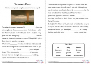 Tornadoes Cloze