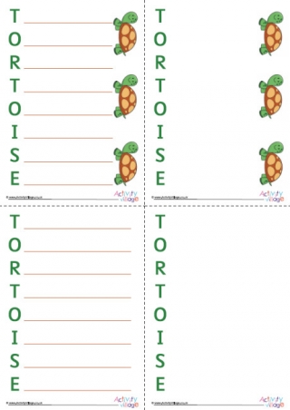 Tortoise Acrostic Poem Printable