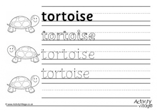 Tortoise Handwriting Worksheet