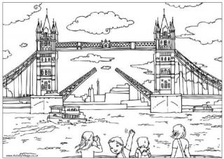Tower Bridge Colouring Page
