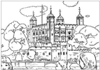 Tower of London colouring page