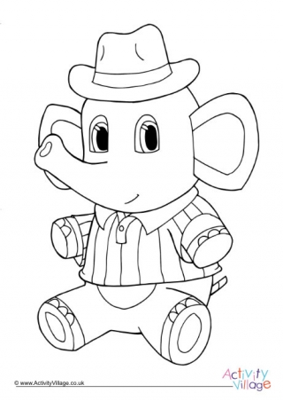 Toy Elephant Colouring Page