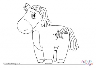 Toy Unicorn Colouring Page