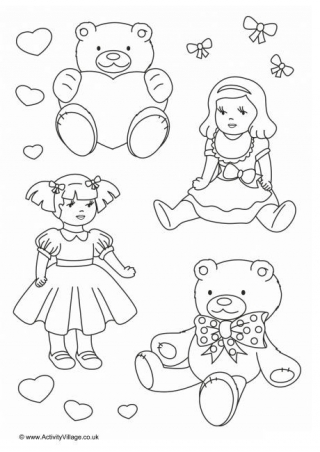 Toys Colouring Page