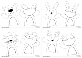 Toys with Masks Colouring Pages