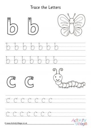 Trace the Letters Worksheet B and C