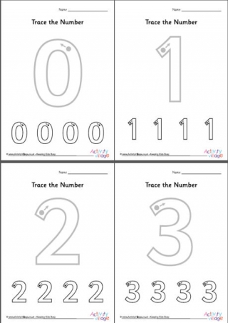 Trace the Number Worksheets 0 to 10