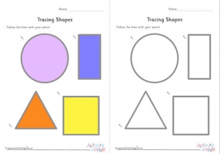 Tracing Large Shapes Worksheets