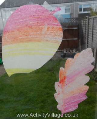 Tracing Paper Leaf Suncatchers