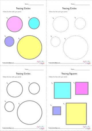 Tracing Shapes Worksheets