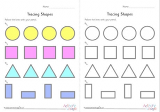 Tracing Small Shapes Worksheets