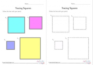 Tracing Squares Worksheets