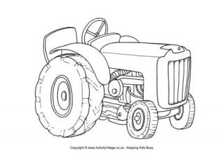 Tractor colouring page