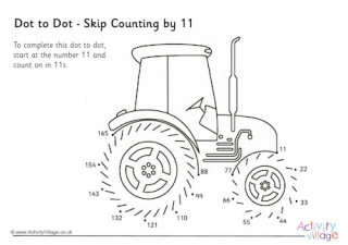 Tractor dot to dot skip counting