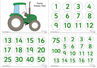 Tractor Greater Than Printable