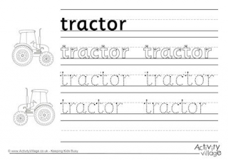 Tractor Handwriting Worksheet