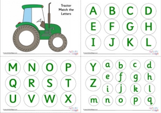 Tractor Match the Letters Printable