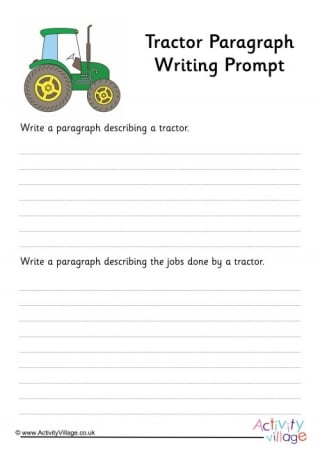 Tractor Paragraph Writing Prompt