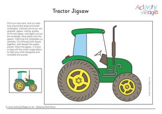 Tractor Printable Jigsaw
