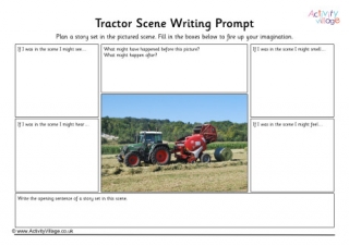 Tractor Scene Writing Prompt Worksheet